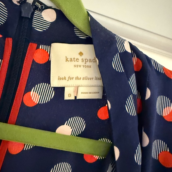 kate spade Nee York Navy Polka Dot Dress with Red and Cream Dots - Picture 3 of 3